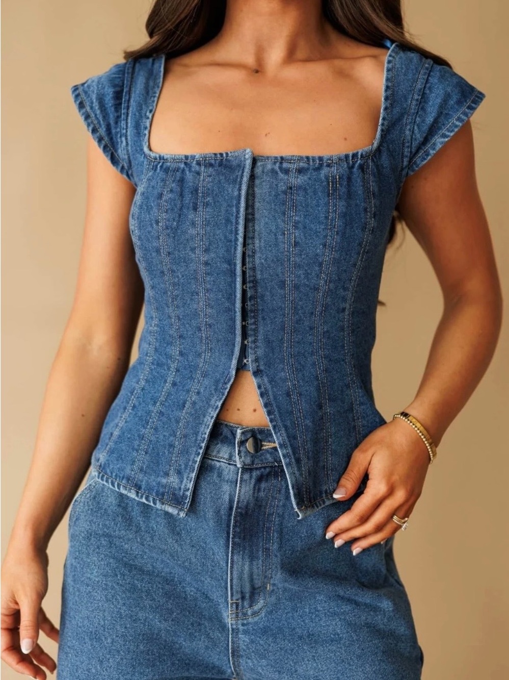 Fore Downtown Denim Top Size M